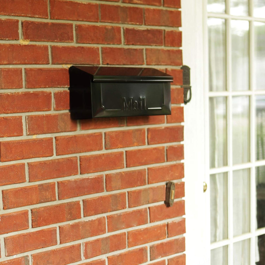 Wall-Mount Galvanized Steel Mailbox, Black M615711