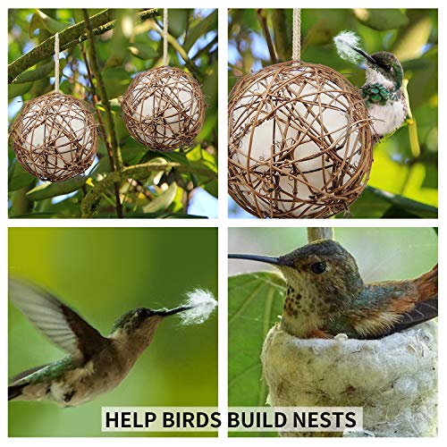 Hummingbird Nesting Houses Set of 2, Refillable Bird Nesting Station for Outdoor Wild Birds V13093