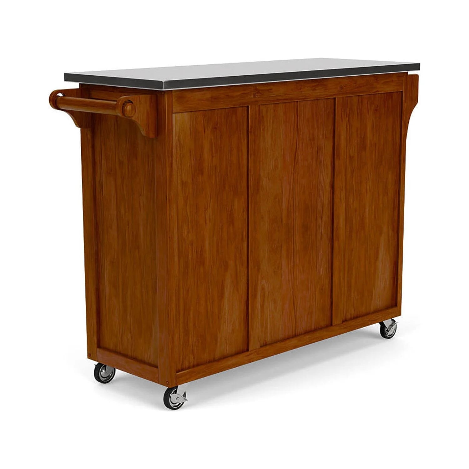 Solid Wood Kitchen Cart with Stainless Steel Top P417178
