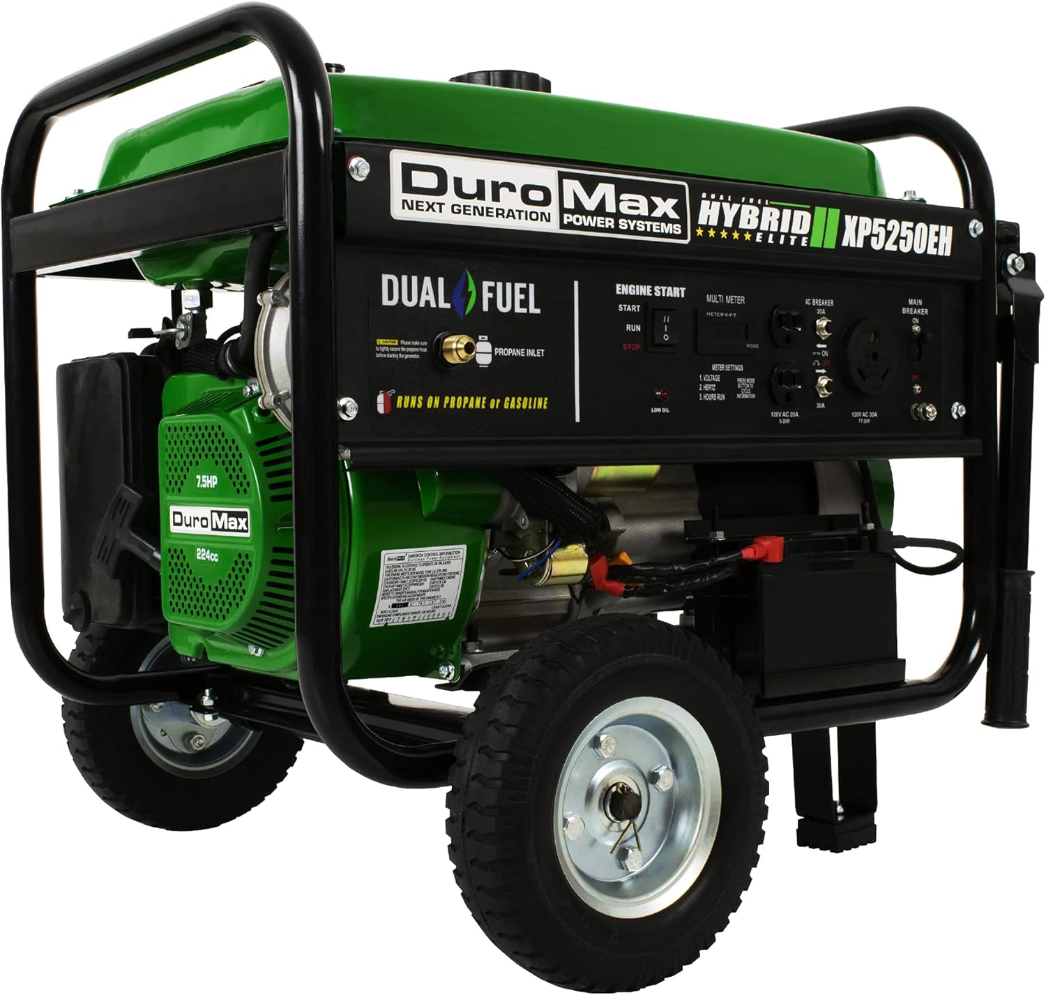 Dual Fuel Portable Generator 4400 Watt Gas or Propane Powered Electric Start M92121