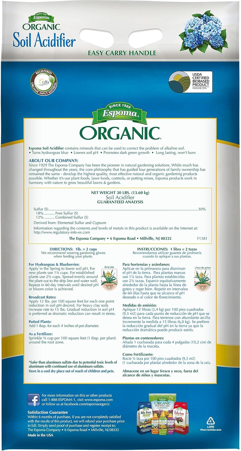 Organic Soil Acidifier for Lowering Soil pH, 30 lb Bag Z374083