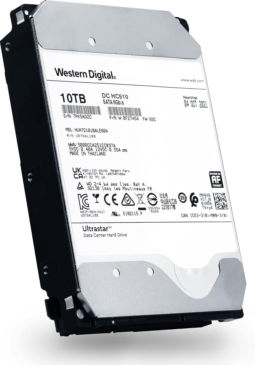 10TB SATA 7200 RPM 256MB Cache 3.5in Enterprise Hard Drive (Renewed) H7773