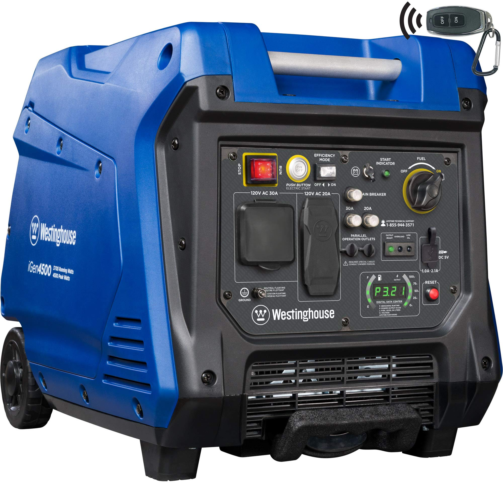 4500 Watt Portable Inverter Generator, Remote Electric Start C9420