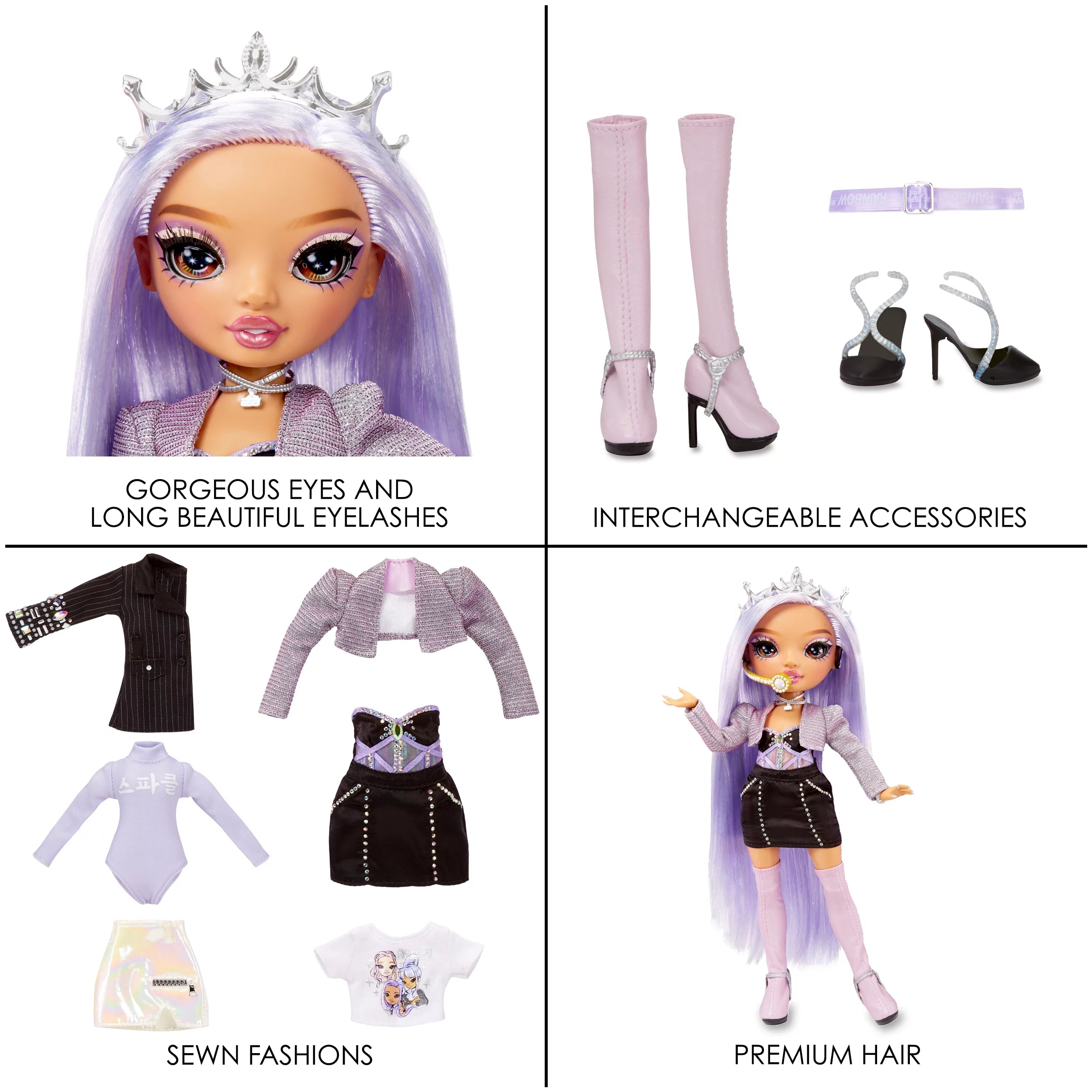 K Pop Fashion Doll with 2 Designer Outfits and Microphone Headset H363