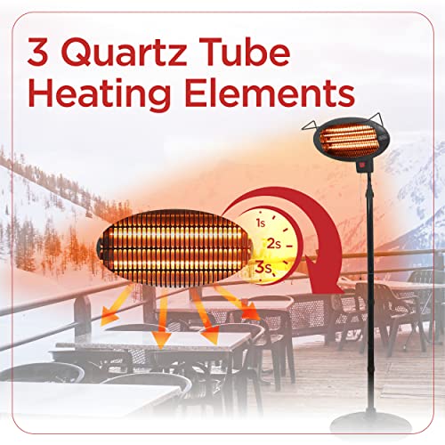 Patio Floor Electric Heater with 3 Heat Settings D668598