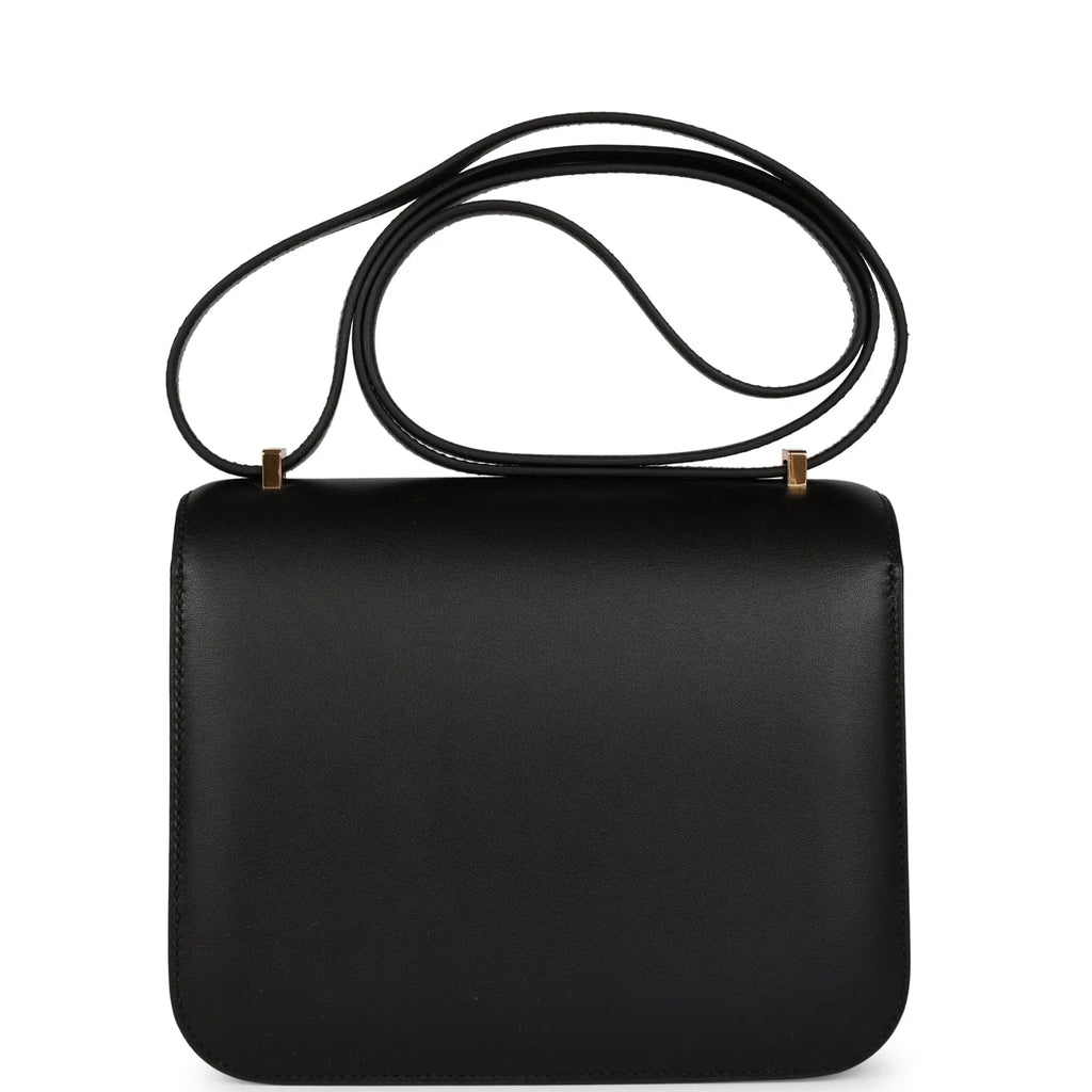Constance 18 Black Leather Bag with Rose Gold Hardware P908015