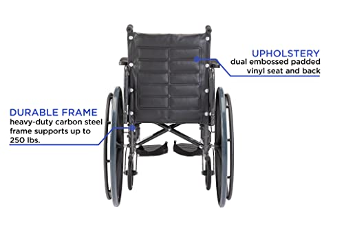 Folding Wheelchair for Adults, 18 Inch Seat with Full Arms X123
