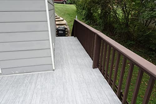 Outdoor Flooring Roll - Grey Oak Wood - 6' x 12', 72 sq.ft - Waterproof All-Weather Floor Covering K898854