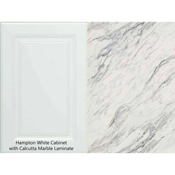 White Laminate Countertop Kit with Left Miter and Ogee Edge T519