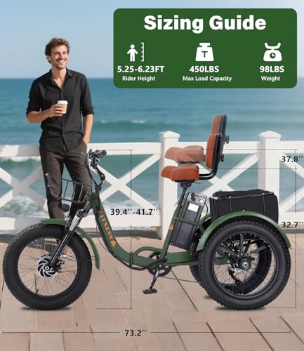 Adult Electric Tricycle 3 Wheel Bike Q8526