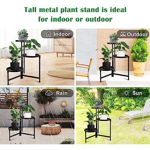 5 Tier Foldable Tall Plant Stand for Indoor Outdoor R6779