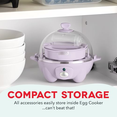 Rapid Egg Cooker for 6 Eggs, Hard Boiled, Poached, Scrambled, or Omelets, Auto Shut Off, Black G6815