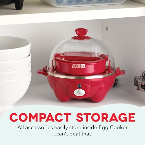 Rapid Egg Cooker for 6 Eggs, Hard Boiled, Poached, Scrambled, or Omelets, Auto Shut Off, Black G6815