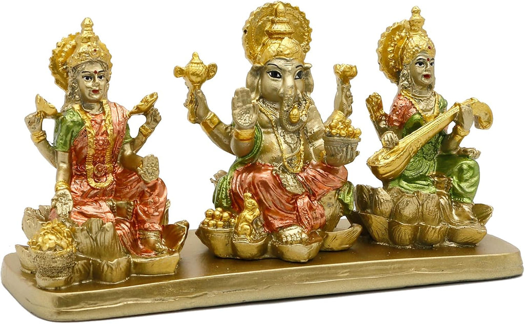 Lakshmi Ganesha Saraswati Statue for Home Temple Pooja Decor X795383