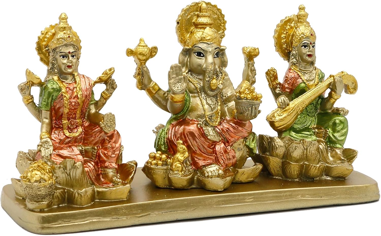 Lakshmi Ganesha Saraswati Statue for Home Temple Pooja Decor X795383