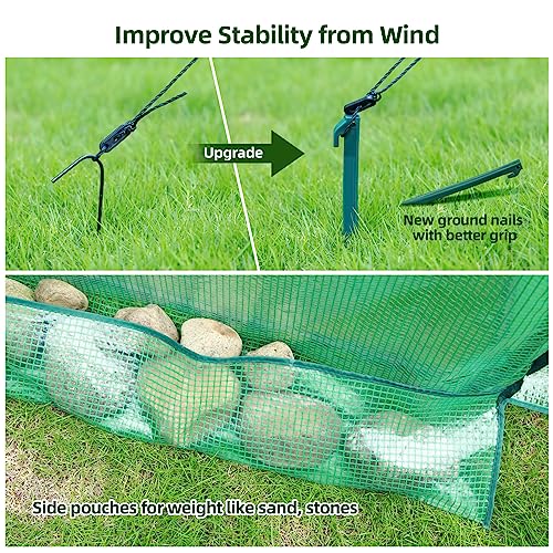 Portable Tunnel Greenhouse Outdoor with Mesh Windows, 5.9x5.9x6.6 FT K5003