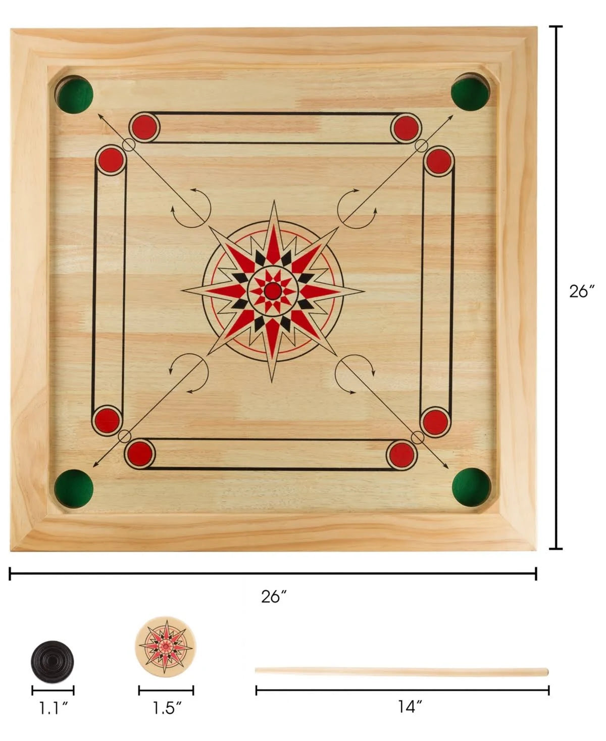 Carrom Board Game Classic Strike and Pocket Table P711001