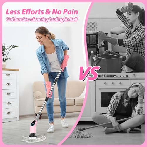 Cordless Electric Spin Scrubber with 8 Replaceable Brush Heads Y772