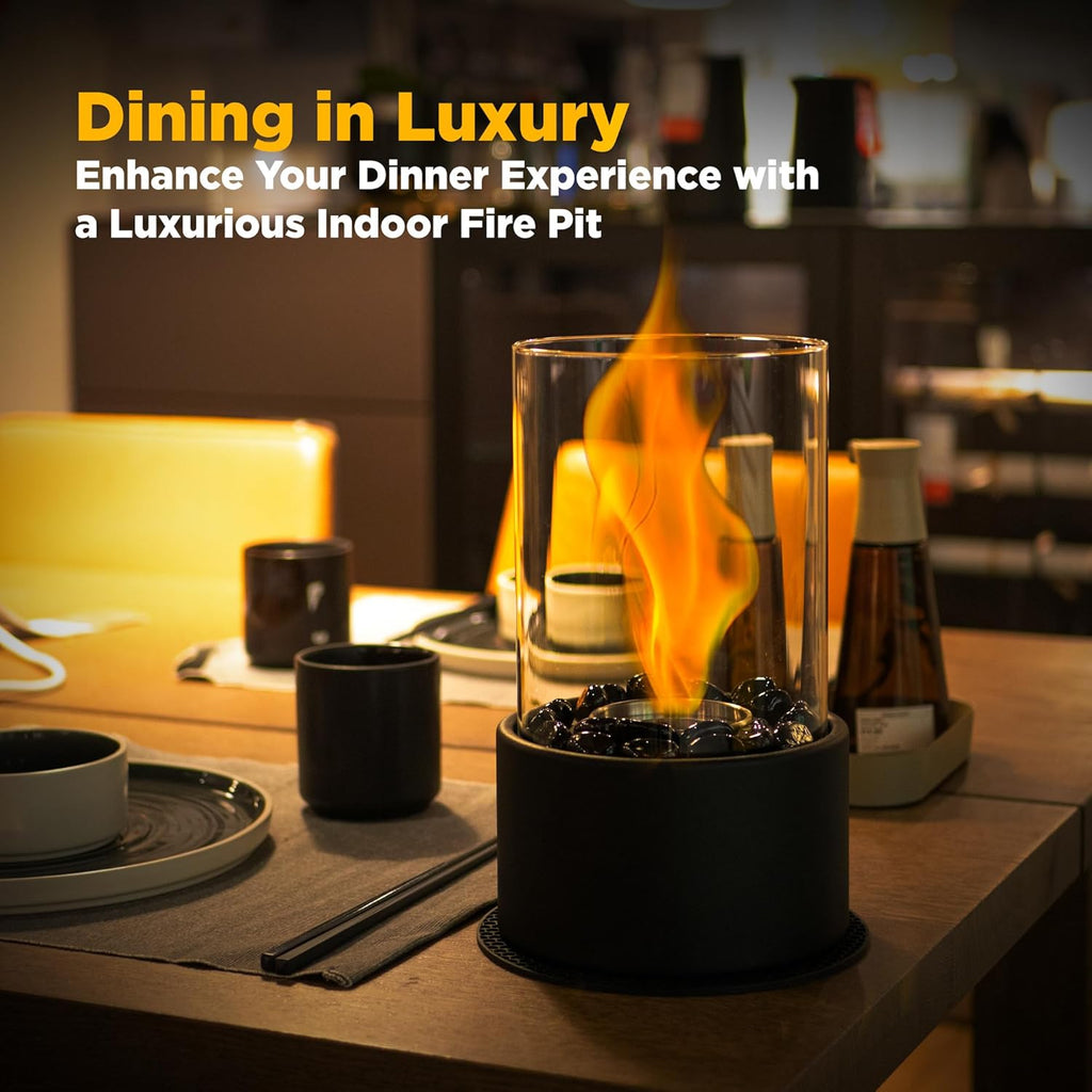 Tabletop Fire Pit for Indoor and Outdoor Use, Portable Stone Design M284