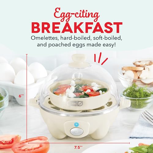 Rapid Egg Cooker for 6 Eggs, Hard Boiled, Poached, Scrambled, or Omelets, Auto Shut Off, Black G6815