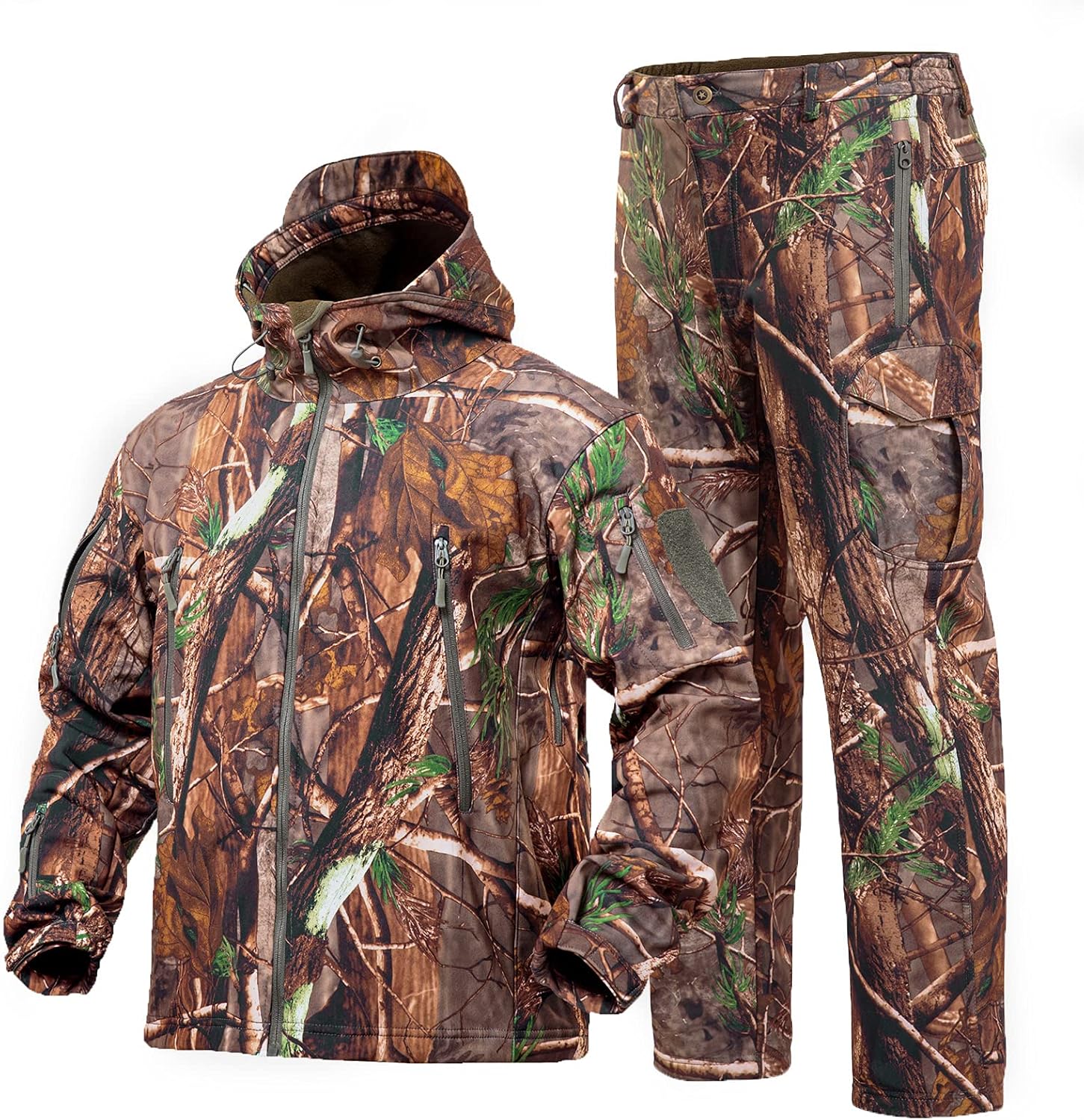 Men's Camouflage Hunting Hoodie Jacket and Pants Set F52909