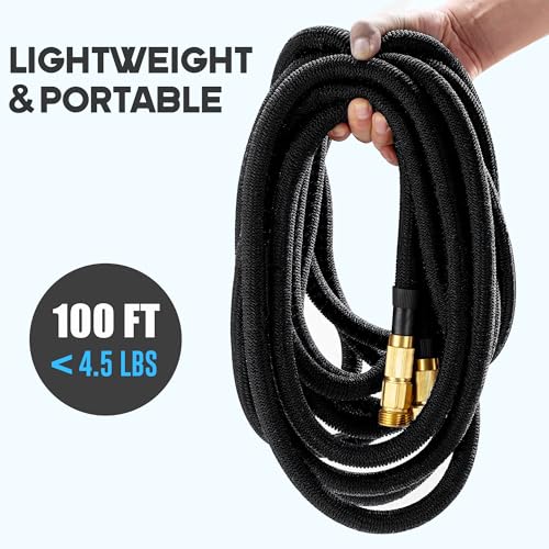 Expandable Garden Hose with Spray Nozzle and Brass Fittings Q243453