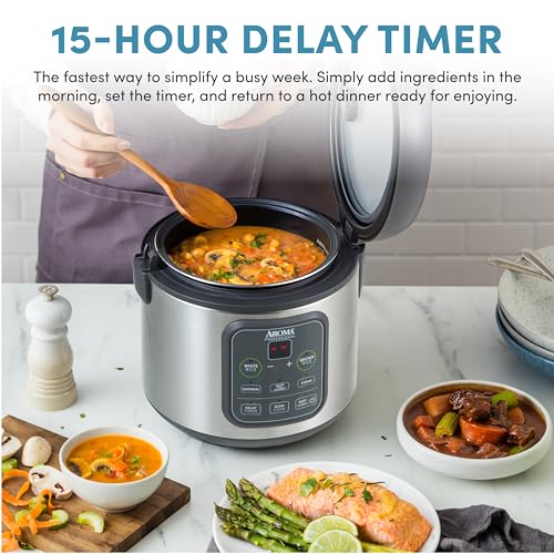 Digital Rice Cooker, 4-Cup Uncooked, Steamer, Multicooker, 2 Qt, Stainless Steel R872251