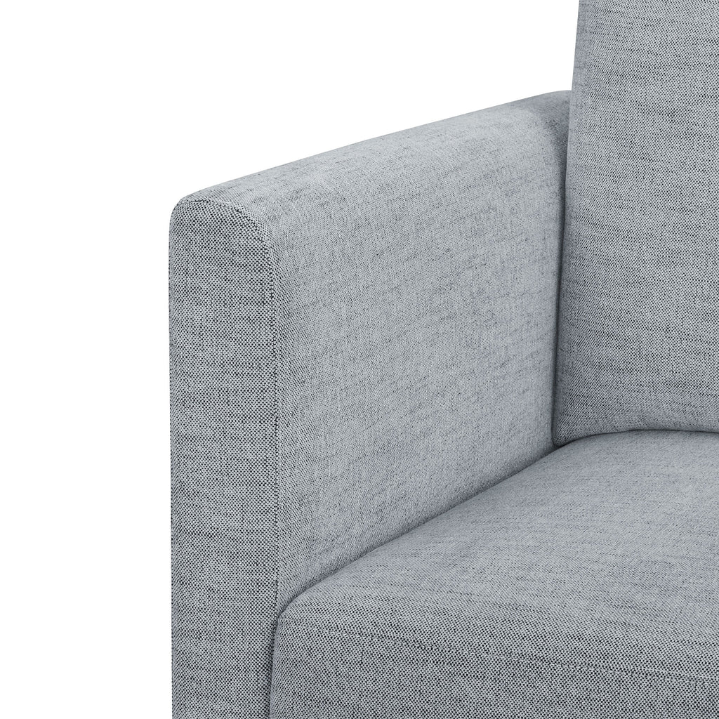 Modular Sectional Sofa with Ottoman, Gray Fabric C120