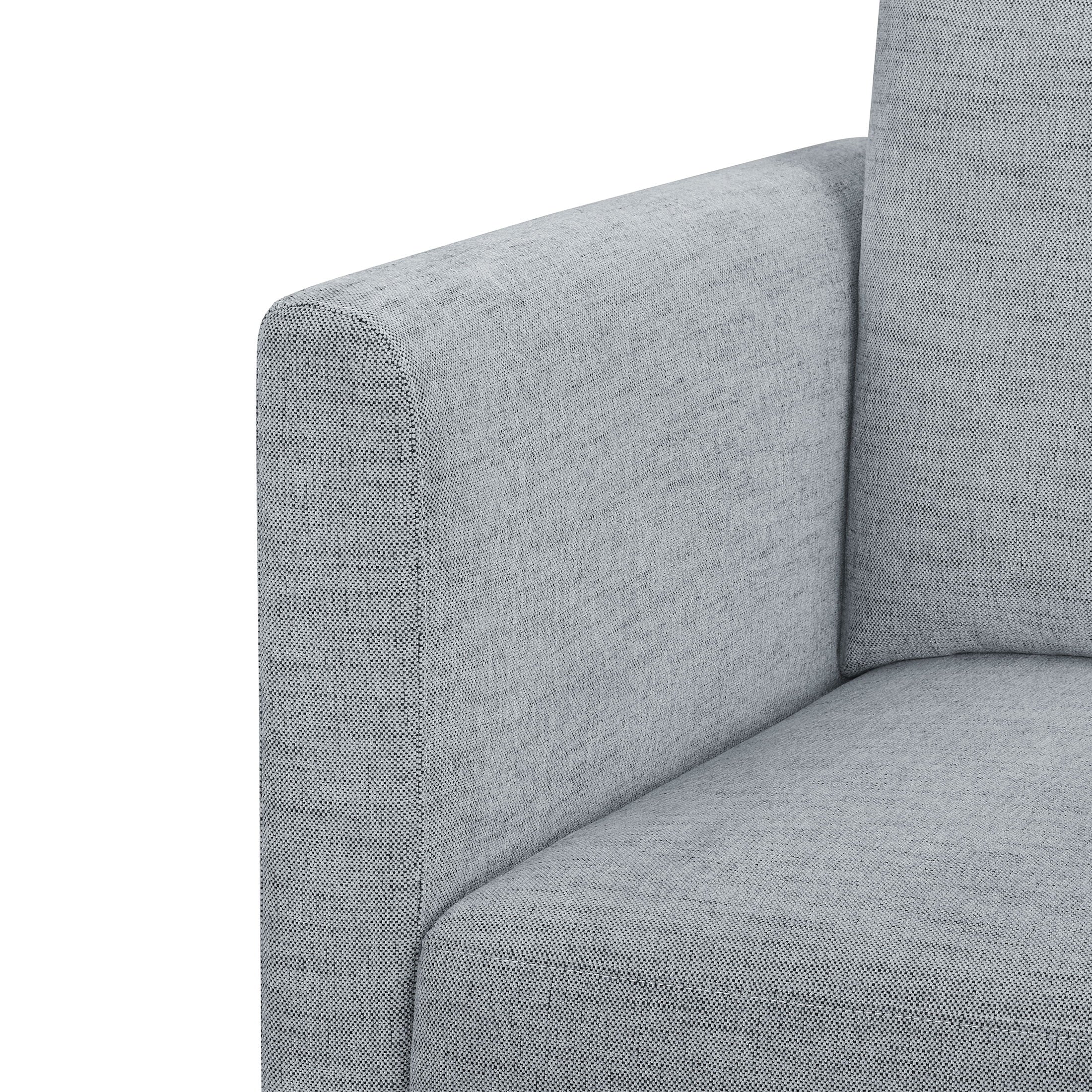 Modular Sectional Sofa with Ottoman, Gray Fabric C120