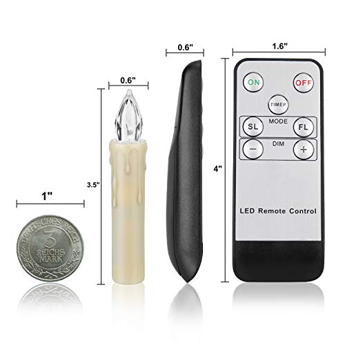 10 PCS LED Flameless Taper Candle with Remote Timer, Battery Operated Flickering Lights for Christmas Party Decoration O12722