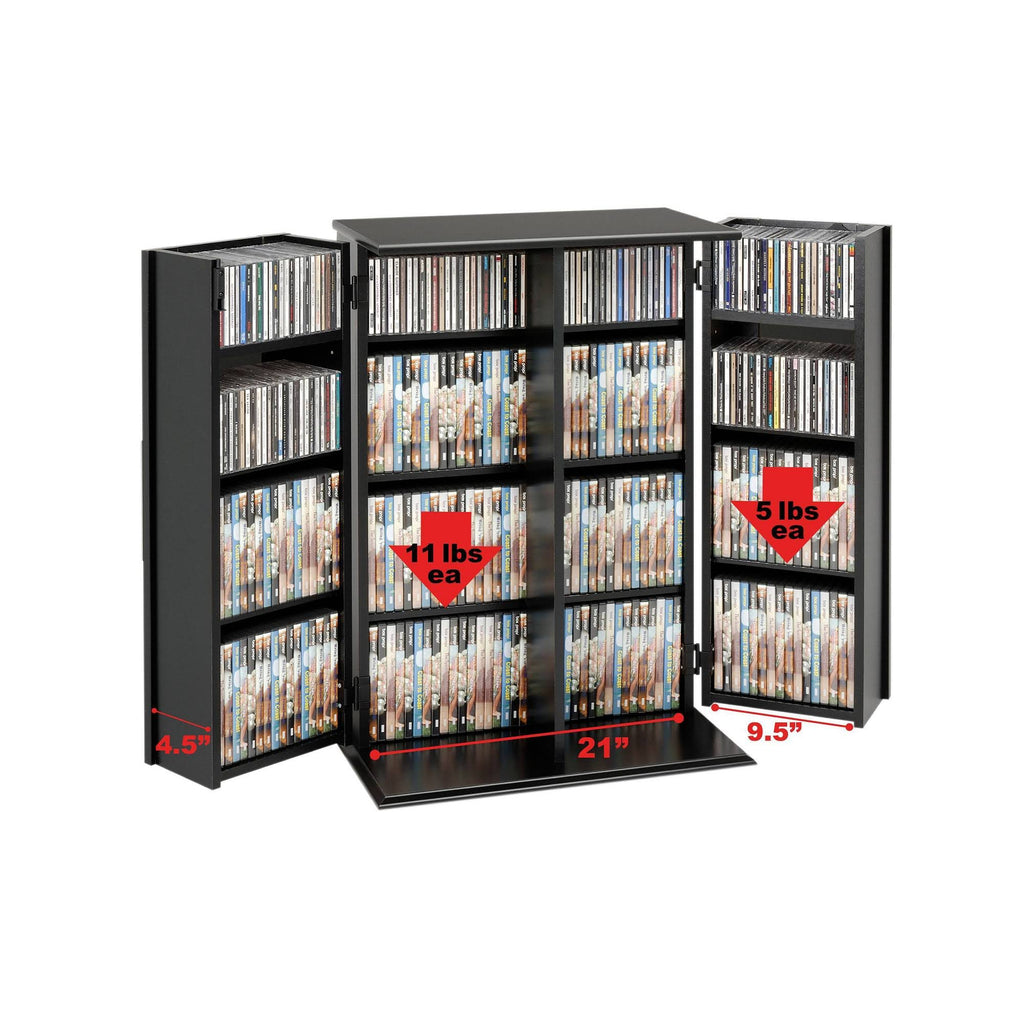 Locking Media Storage Cabinet, Black T9036