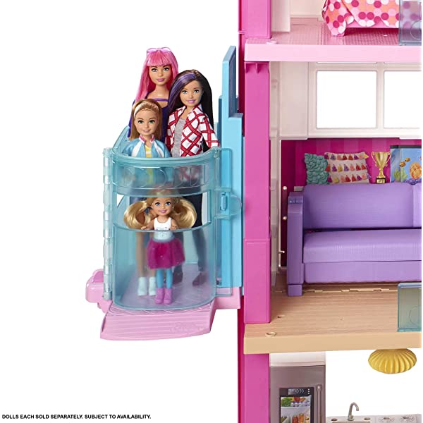 Dollhouse with Elevator, Pool, Slide and 70 Accessories N3872
