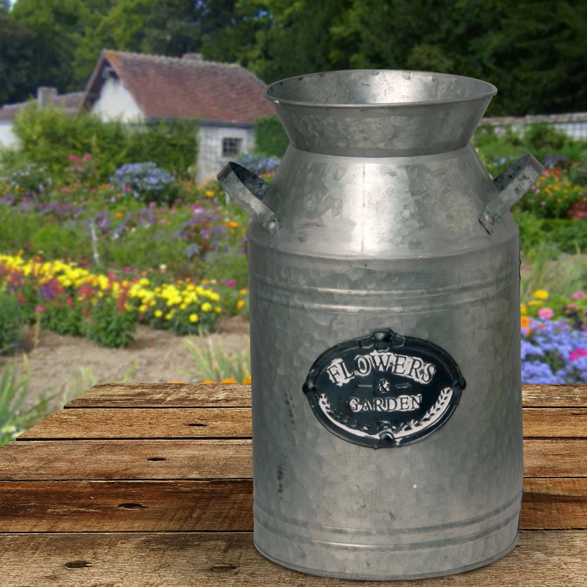 Antique Milk Can Garden Decor D702980