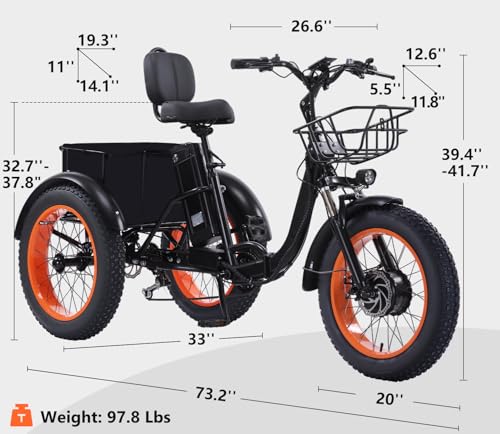 Adult Electric Tricycle 3 Wheel Bike Q8526