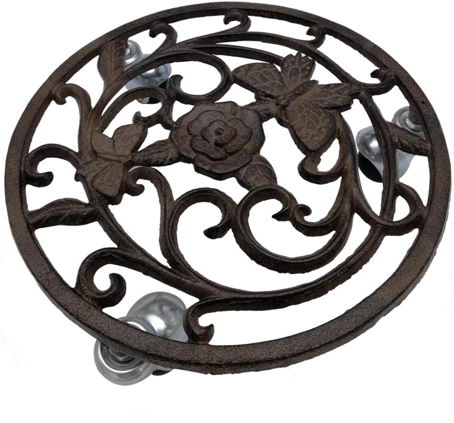 Cast Iron Butterfly Flower Garden Plant Trolley U612