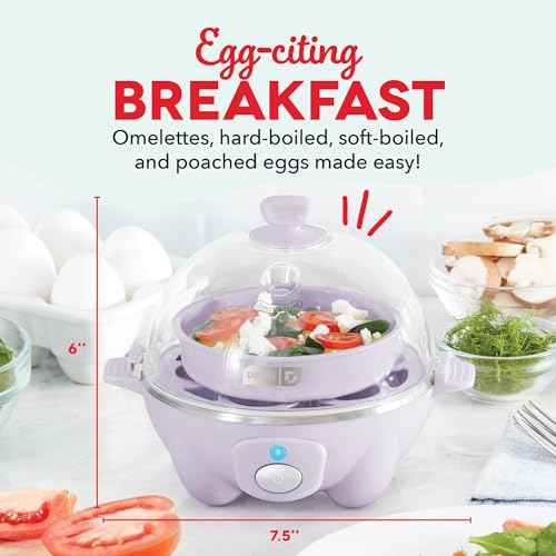 Rapid Egg Cooker for 6 Eggs, Hard Boiled, Poached, Scrambled, or Omelets, Auto Shut Off, Black G6815