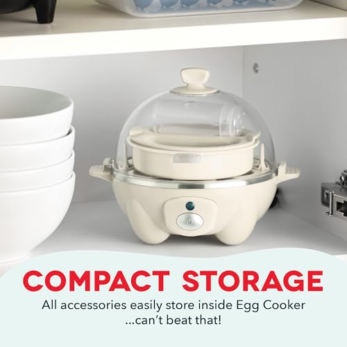 Rapid Egg Cooker for 6 Eggs, Hard Boiled, Poached, Scrambled, or Omelets, Auto Shut Off, Black G6815