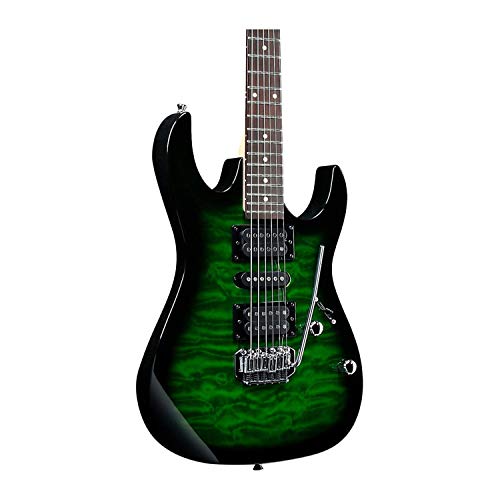 6 String Solid-Body Electric Guitar, Right, Transparent Green Burst Y714
