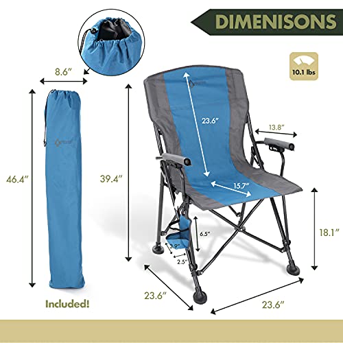 Heavy-Duty Folding Camping Quad Chair with Carrying Bag and Cup Holder F9543