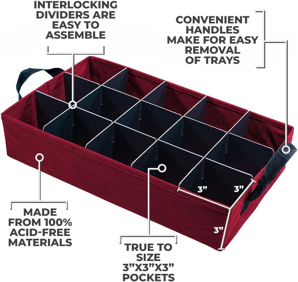 Christmas Ornament Storage Box with Adjustable Dividers and 4 Removable Trays M869