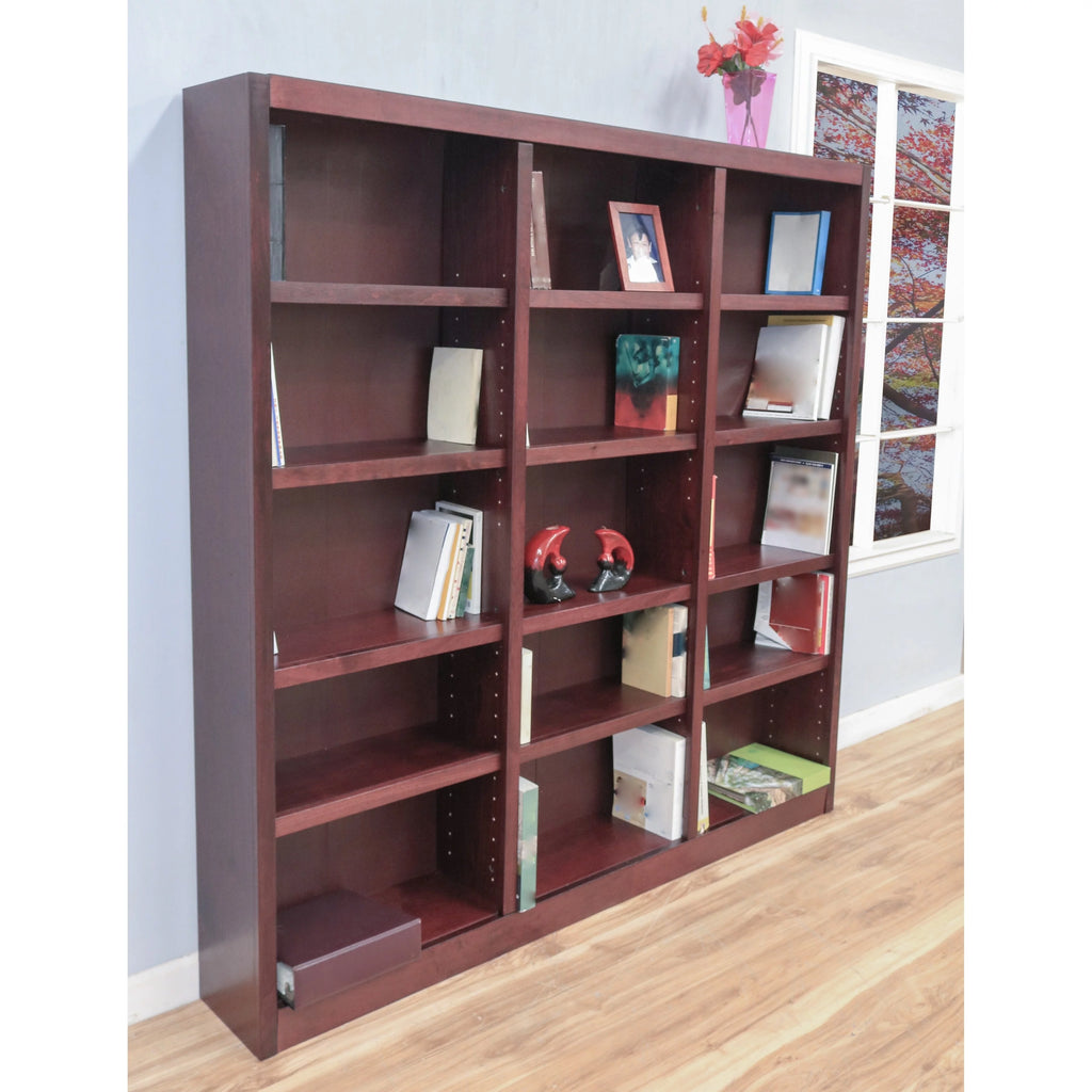 72-inch Bookcase Storage Unit Oak Finish K221