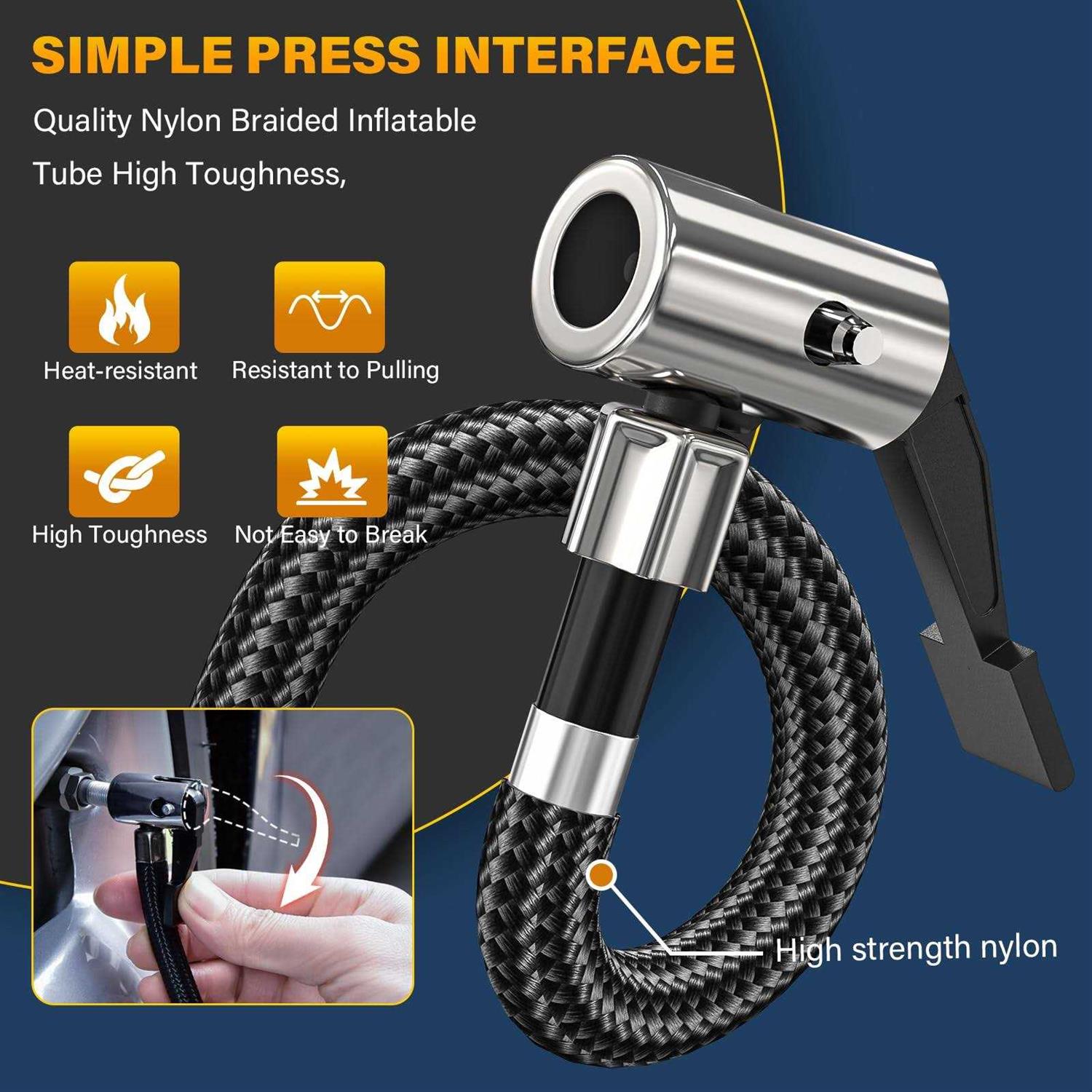 Cordless Tire Inflator Portable Air Compressor with Rechargeable Battery O38402
