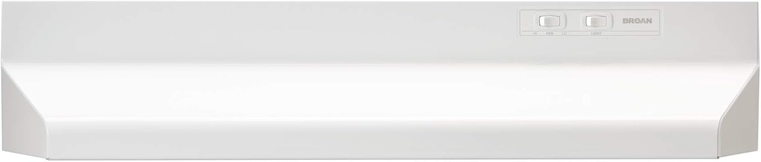 Under-Cabinet Convertible Range Hood with 2-Speed Exhaust Fan and Light, 210 CFM, White Z914115