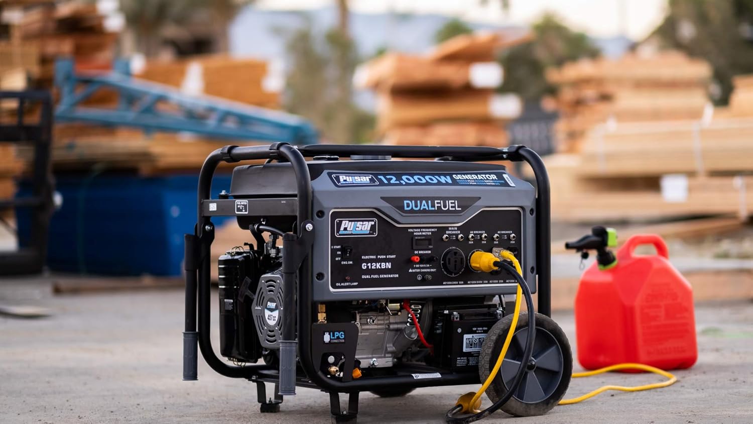 Heavy Duty Portable Dual Fuel Generator 9500 Rated Watts Gas & LPG Electric Start G5866