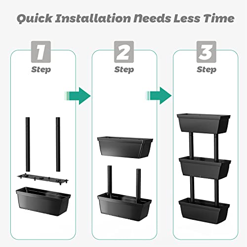 3-Tier Vertical Garden Planter with Drainage, Indoor Outdoor Raised Bed I14124