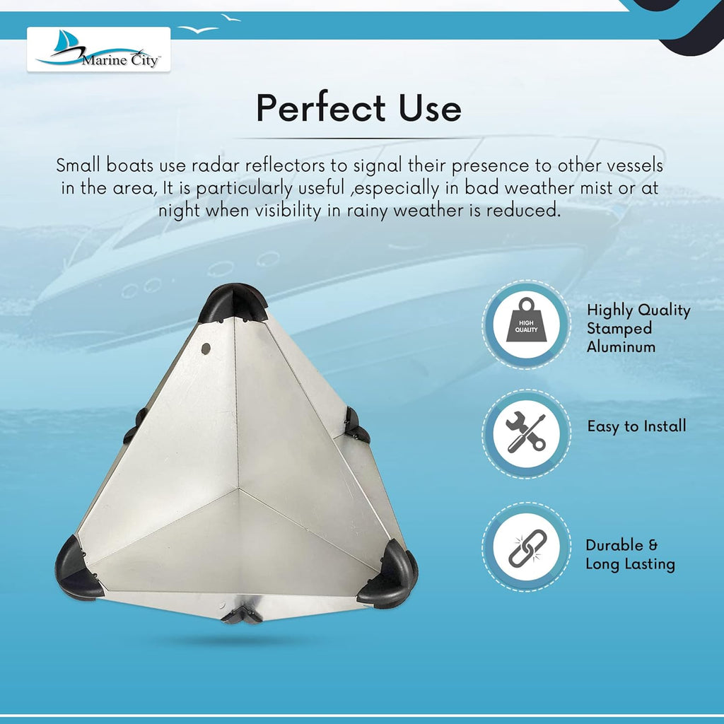 Aluminium Boat Radar Reflector Octahedral 16 Inches T56397