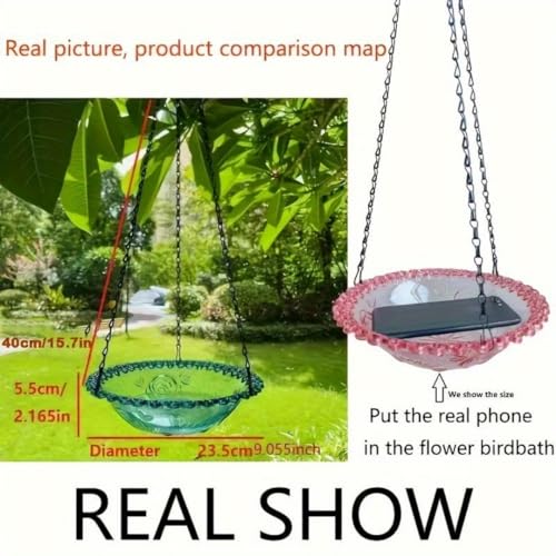 Hanging Bird Bath Bowl Feeder Tray for Garden Patio B777