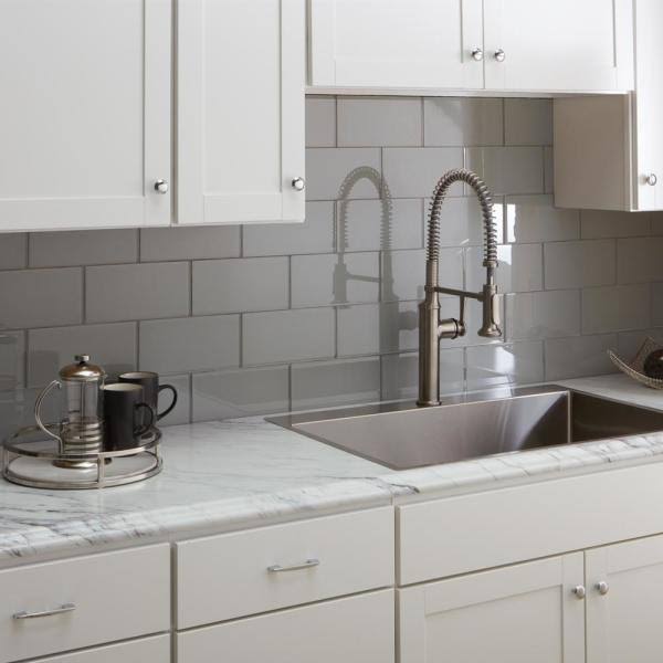 White Laminate Countertop Kit with Left Miter and Ogee Edge T519