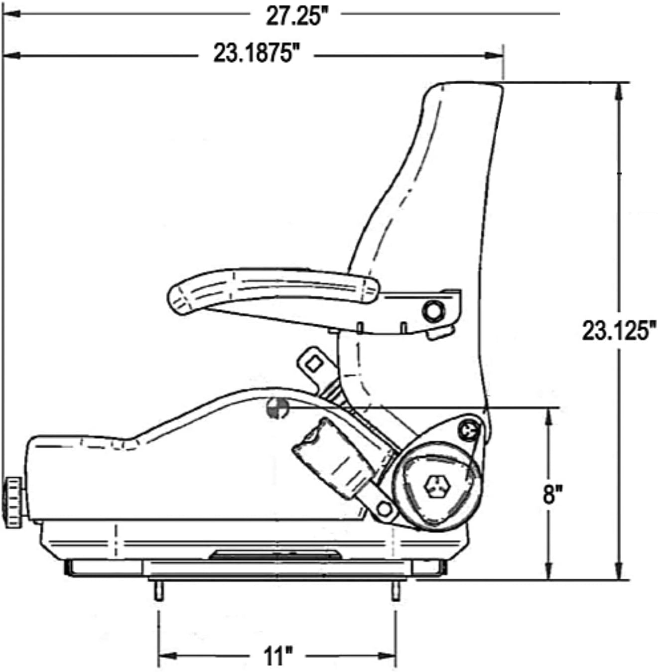 Suspension Seat for Zero Turn Mowers X509004