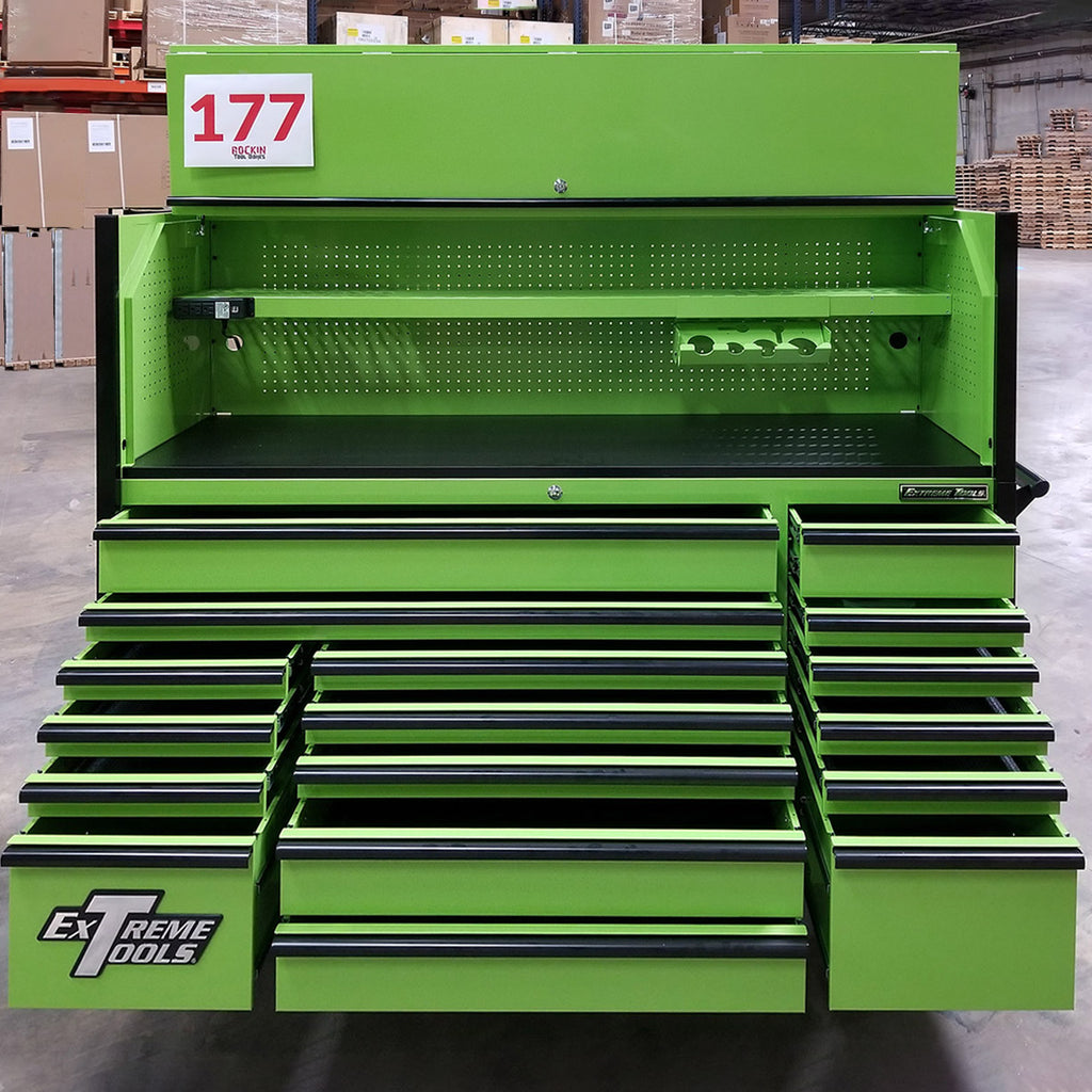 Used Toolbox 72 x 21 Triple Bank Roller Cabinet with Hutch X855
